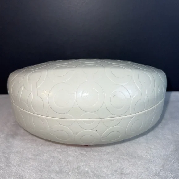 COACH Hardshell White Monogram CC Sunglasses Eyeglasses Protective Case - Picture 2 of 6